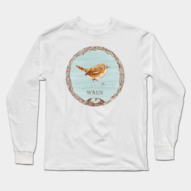 For the Birds - Wren Long Sleeve T-Shirt by sketchcadet